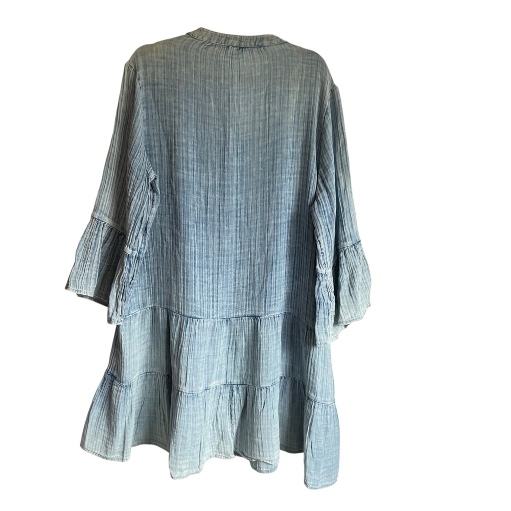 Faherty Dream Cotton Gauze Kasey Dress in Light Indigo Wash NWT - Picture 10 of 16